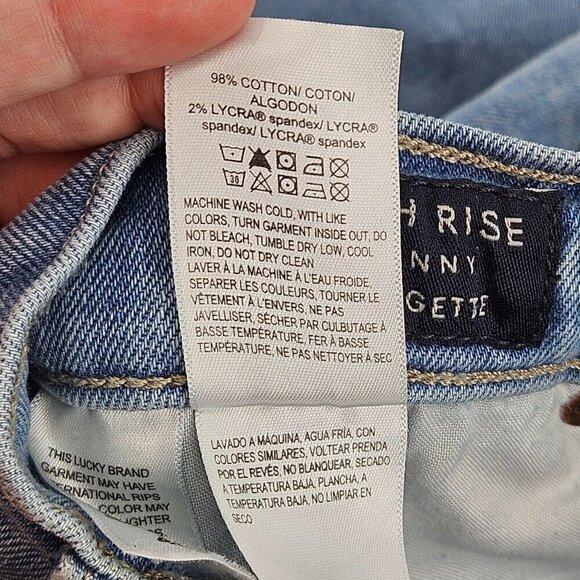 Lucky Brand Bridgette High Rise Skinny Jeans Size 4/27 Distressed Button Fly - Picture 7 of 11